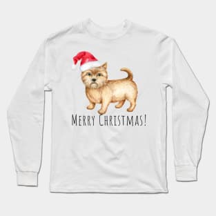 Cute Norwich terrier , Christmas dog Long Sleeve T-Shirt